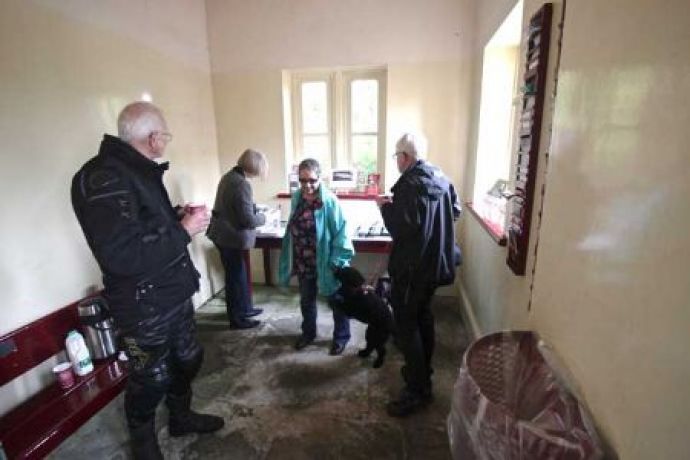 Visitors in the waiting room